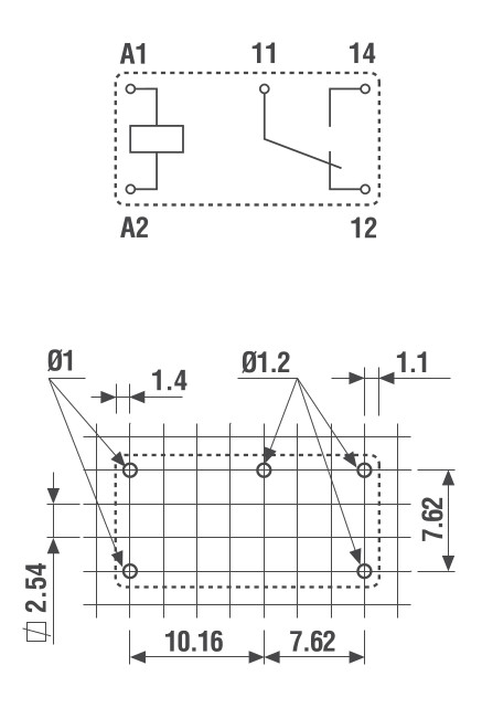 Finder - Схема субминиатюрных PCB реле 6А - 32 серии