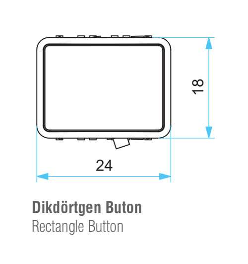 EMAS – Габаритные размеры головки кнопки D101DDM