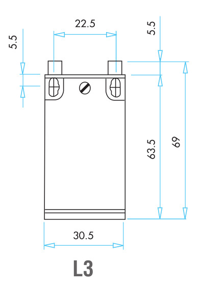EMAS - Габаритные размеры концевого выключателя серии L3