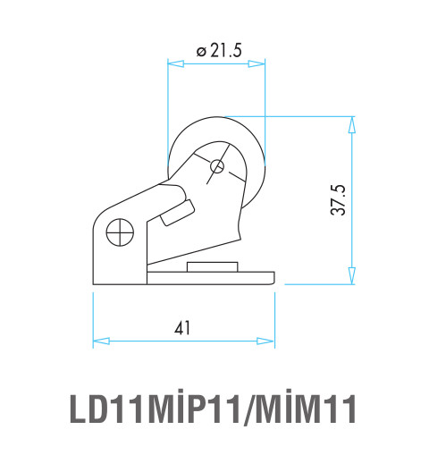EMAS - Габаритные размеры ролика концевого выключателя L1K23MIM11