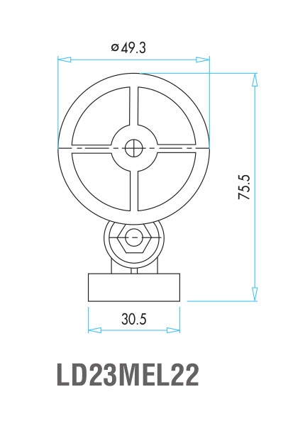 EMAS - Габаритные размеры ролика концевого выключателя L1K23MEL22