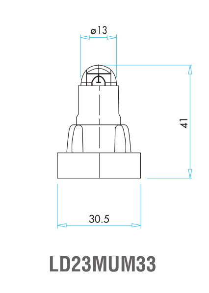 EMAS - Габаритные размеры ролика концевого выключателя L1K13MUM33