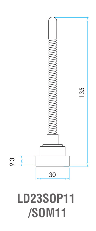 EMAS - Габаритные размеры наконечника концевого выключателя L1K23SOM11