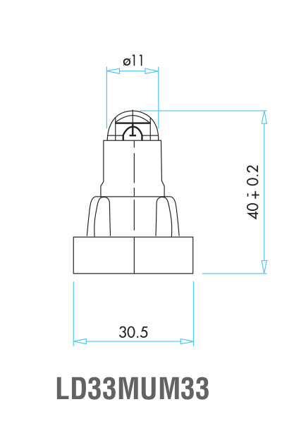 EMAS - Габаритные размеры наконечника концевого выключателя L2K13MUM33