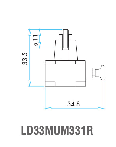 EMAS – Габаритные размеры наконечника концевого выключателя L5K23MUM331