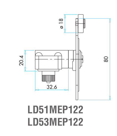 EMAS – Габаритные размеры ролика концевого выключателя L51K13MEP122