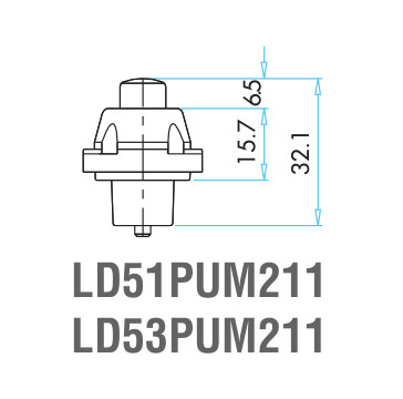 EMAS – Габаритные размеры наконечника концевого выключателя L5K23PUM211R