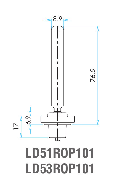 EMAS – Габаритные размеры наконечника концевого выключателя L51K23ROP101