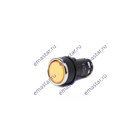 EMAS - Кнопка нажимная моноблочная желтая (1НО) 22 мм