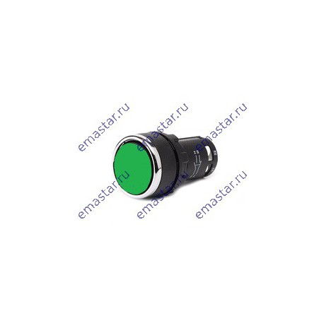 EMAS - Кнопка нажимная моноблочная зеленая (1НО+1НЗ) 22 мм