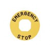 EMAS ► Табличка для аварийной кнопки алюминиевая Ø60 мм. «EMERGENCY STOP» – Артикул: BET60A