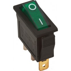 EMAS ► Переключатель зеленый с подсветкой ON-OFF (16A/250VAC) 2P – Артикул: A11Y