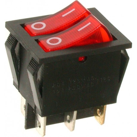 EMAS ► Переключатель красный с подсветкой ON-OFF (16A/250VAC) 4P – Артикул: A12K
