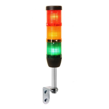 EMAS ► Сигнальная колонна 50мм Красный жёлтый зелёный, 24V LED алюм. настенное соед. 100мм с зуммером – Артикул: IK53L024ZD01