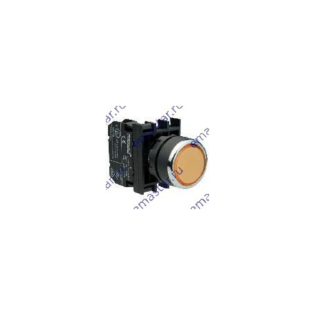 EMAS - Кнопка с фиксацией и подсветкой неон желтая B230FS (1НЗ)